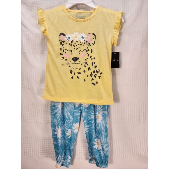 Cuddl Duds Other - Cuddl Duds Girls Pajama Set Short Sleeve Pants Set Size 6 6X Animal